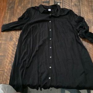 black button down dress
